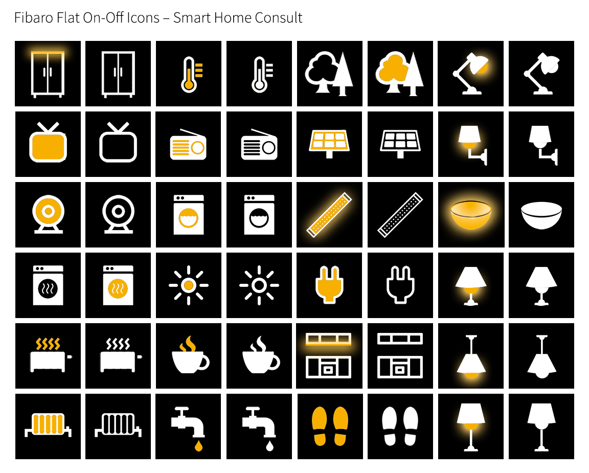 Flat On-Off Icons für Fibaro Smart-Home